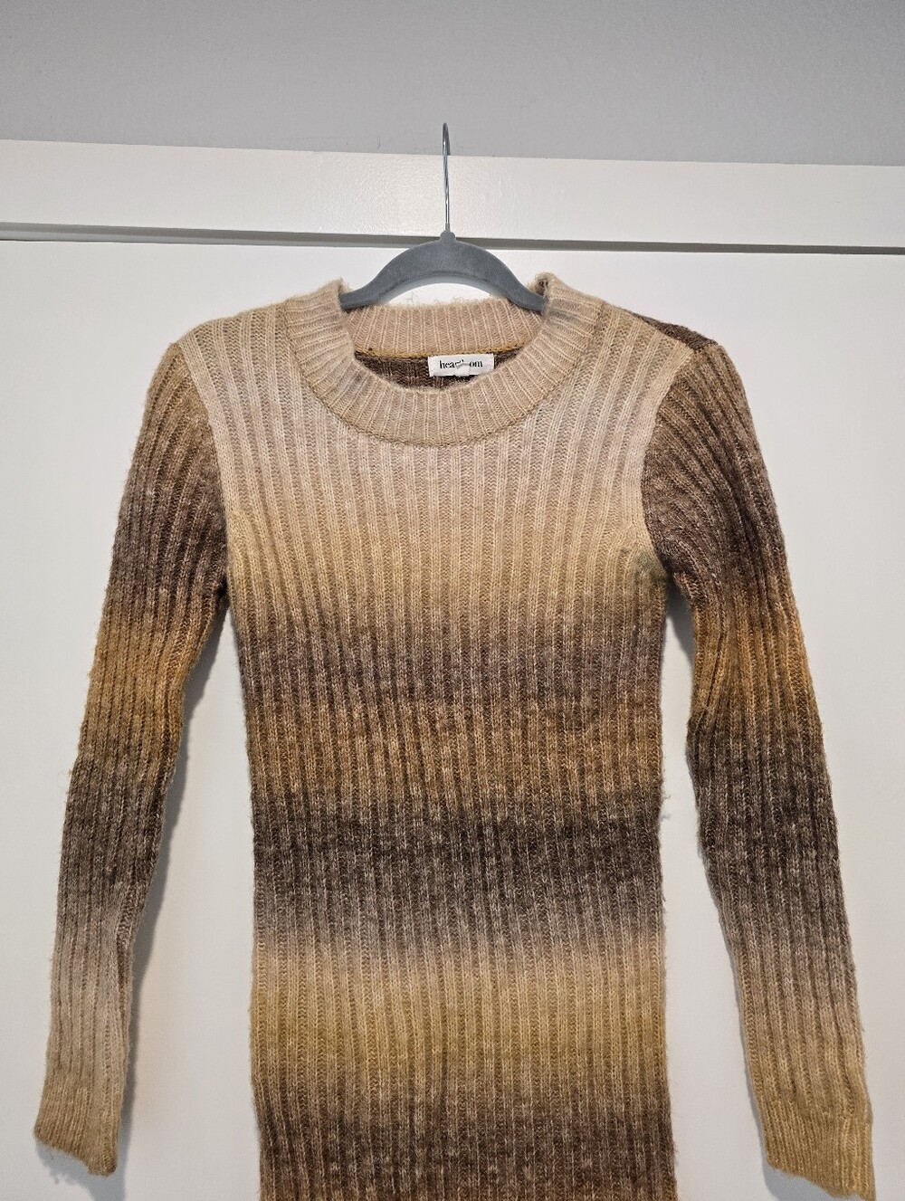 HEARTLOOM Marina Midi Sweater Dress in Tan - Picture 4 of 9